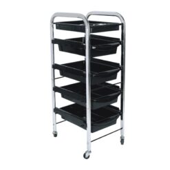 5 Tier Hairdressing Trolley 80x40x30cm - Black