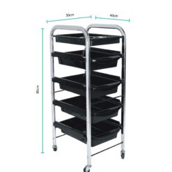 Alternative view of 5 Tier Hairdressing Trolley 80x40x30cm - Black