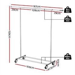 Alternative view of Adjustable Clothes Rack 167x47.5x159cm