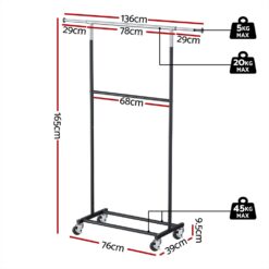 Alternative view of Adjustable Clothes Rack 165cm