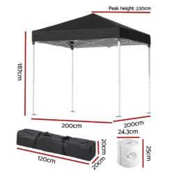 Alternative view of 2x2m Gazebo w/ Base Pods