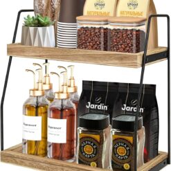 2-Tier Wooden Coffee Station 35.5x17x33cm
