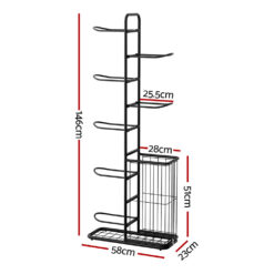 Alternative view of 7-Tier Ball Storage Rack 58x23.5x145cm
