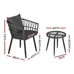 Alternative view of 3 Piece Outdoor Bistro Set