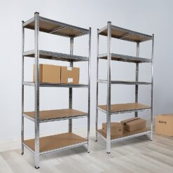 Alternative view of 2 Piece Garage Shelving Rack Set 90x40x180cm
