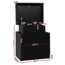 Alternative view of 2 Piece 2 Drawer Bedside Table Set with Lift Up Storage 45x35x52cm