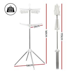 Alternative view of 2 Tier Clothes Rack 64x64x141cm