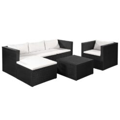 4 Piece Poly Rattan Garden Lounge Set and