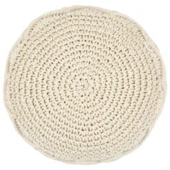Alternative view of Macrame Handmade Pouffe Cotton 45x30cm - White