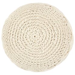 Alternative view of Macrame Handmade Pouffe Cotton 45x30cm - White