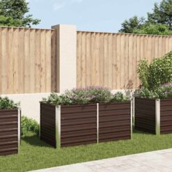 Galvanised Steel Raised Garden Bed 160x80x77cm - Brown