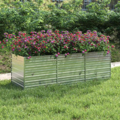 Steel Garden Raised Bed Galvanized 240x80x77cm - Silver