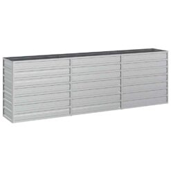 Alternative view of Steel Garden Raised Bed Galvanized 240x40x77cm - Silver