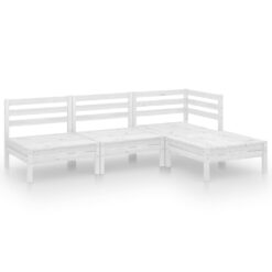 Alternative view of 4 Piece Garden Lounge Set Pinewood 63.5x63.5x62.5cm - White