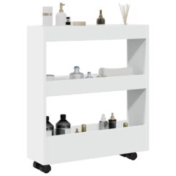 Narrow Storage Trolley 3 Tier 60x18x70cm - White