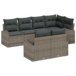 Alternative view of 7 Piece Poly Rattan Garden Sofa Set with Cushion