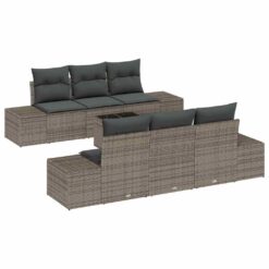 Alternative view of 8 Piece Poly Rattan Garden Sofa Set with Cushion