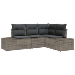 Alternative view of 4 Piece Poly Rattan Garden Sofa Set with Storage