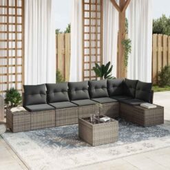 7 Piece Garden Sofa Set with Cushion with Storage