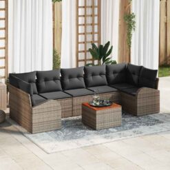 8 Piece Poly Rattan Garden Sofa Set with Storage