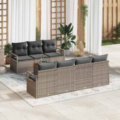 8 Piece Poly Rattan Garden Sofa Set with Storage
