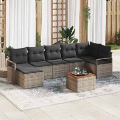 8 Piece Poly Rattan Garden Sofa Set with Storage