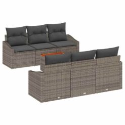 Alternative view of 7 Piece Poly Rattan Garden Sofa Set with Storage