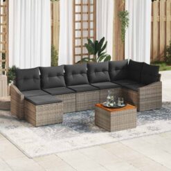 8 Piece Poly Rattan Garden Sofa Set with Storage