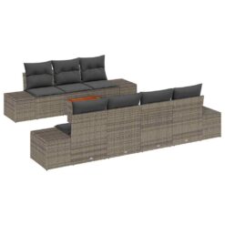 Alternative view of 8 Piece Poly Rattan Garden Sofa Set with Storage