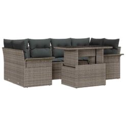 Alternative view of 7 Piece Poly Rattan Garden Sofa Set with Cushion