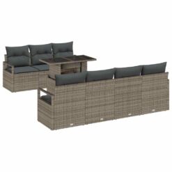 Alternative view of 8 Piece Poly rattan Garden Sofa Set with Cushion