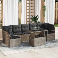 8 Piece Poly rattan Garden Sofa Set with Storage