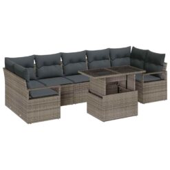 Alternative view of 8 Piece Poly rattan Garden Sofa Set with Storage