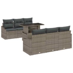Alternative view of 7 Piece Poly rattan Garden Sofa Set with Storage