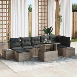 8 Piece Poly rattan Garden Sofa Set with Storage