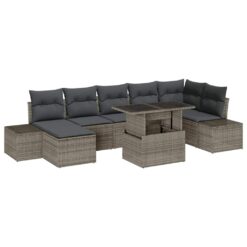 Alternative view of 8 Piece Poly rattan Garden Sofa Set with Storage