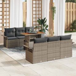 7 Piece Poly rattan Garden Sofa Set with Storage