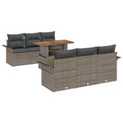 Alternative view of 7 Piece Poly rattan Garden Sofa Set with Storage