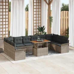 11 Piece Poly rattan Garden Sofa Set with Storage