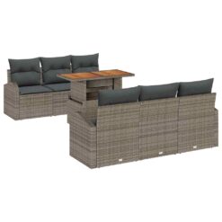 Alternative view of 7 Piece Poly rattan Garden Sofa Set with Storage