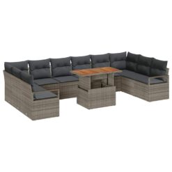 Alternative view of 11 Piece Poly rattan Garden Sofa Set with Storage