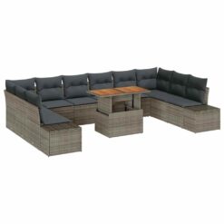 Alternative view of 11 Piece Poly rattan Garden Sofa Set with Storage
