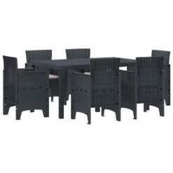 7 Piece Poly Rattan Garden Dining Set