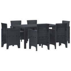 7 Piece Poly Rattan Garden Dining Set