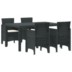 5 Piece Poly Rattan Garden Dining Set