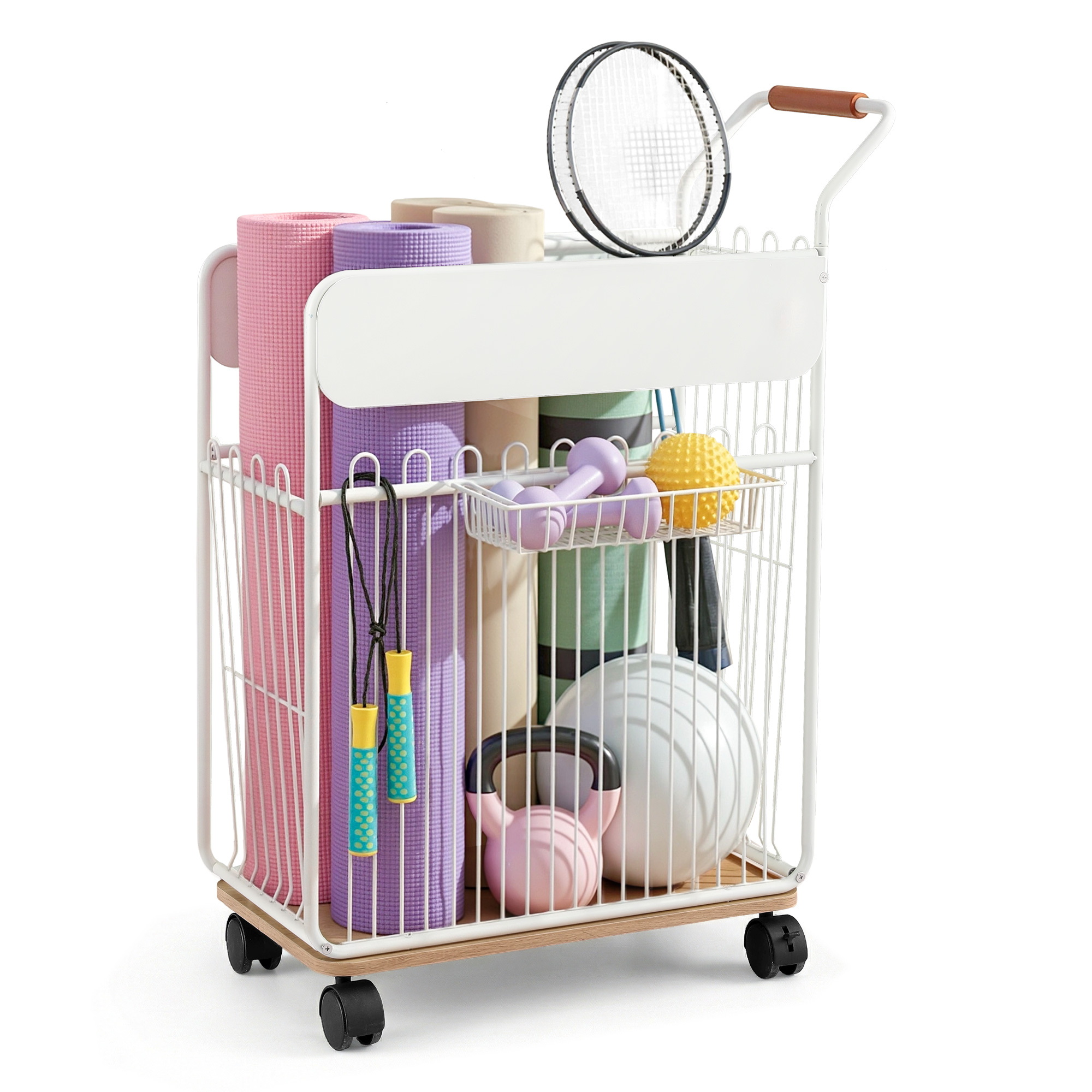 Yoga Mat Storage Rack 50x26x79cm - White