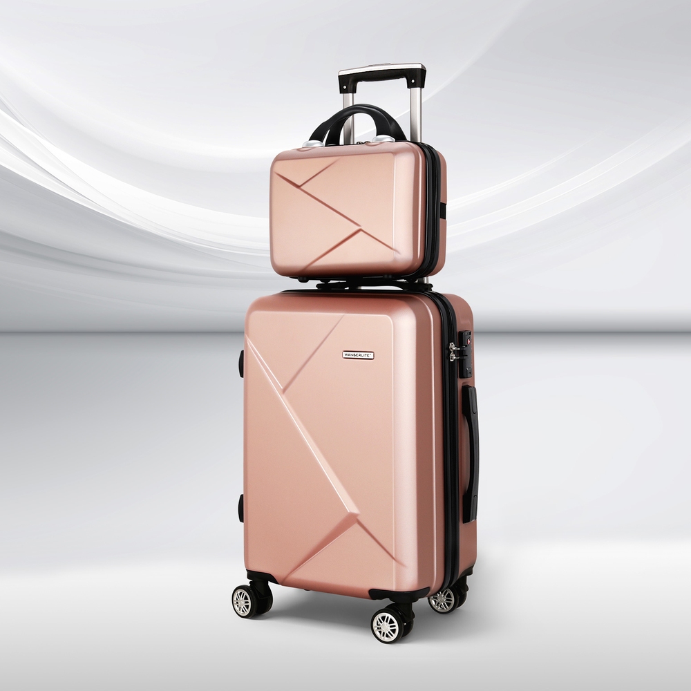 Hard Shell Luggage Set - Rose Gold