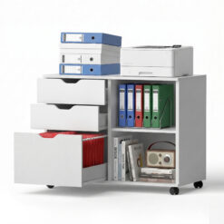 3 Drawer Mobile Filing Cabinet Printer Stand - White