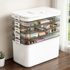5 Tier Portable Plastic Storage Box Detachable Handles