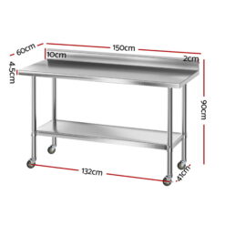 Alternative view of Stainless Steel Kitchen Bench 150x60x90cm